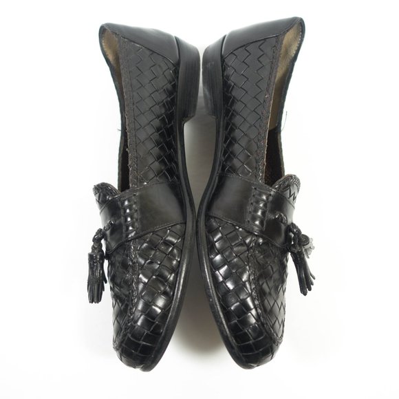 Bragano by Cole Haan Italy Made Woven Leather Tassel Loafer Shoes - Mens Size 10 main image 5
